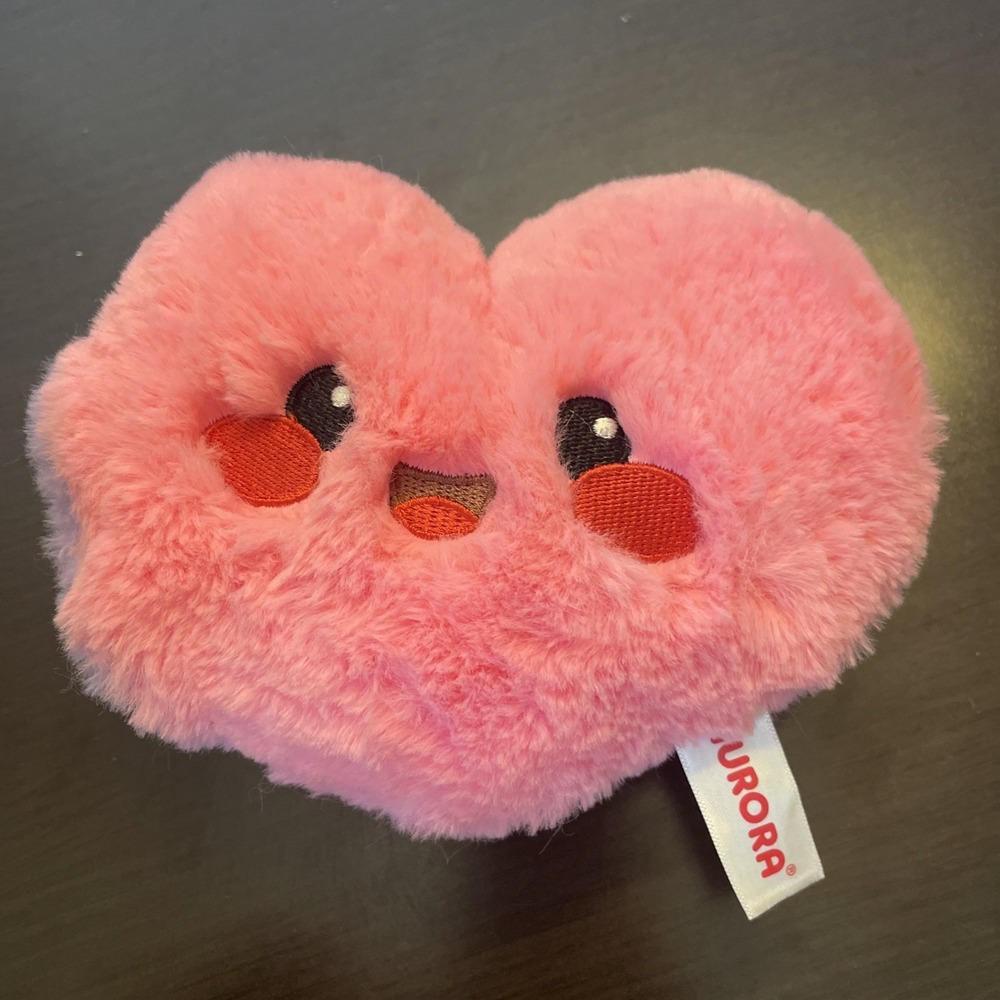 Aurora Pink Plush Heart Purple Stuffed Flip Valentines Soft Toy 8"